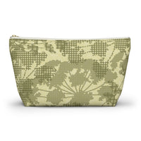 Floral Plaid Accessory Pouch w T-bottom in Green